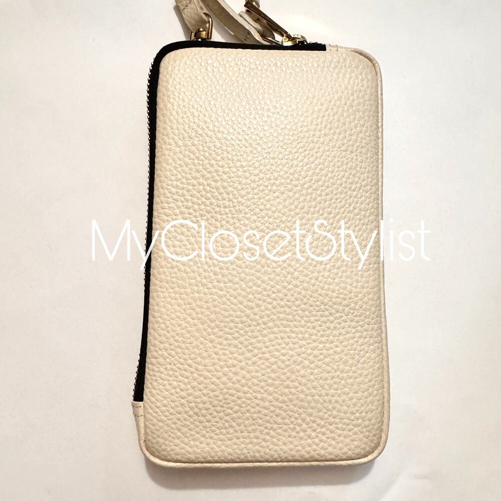 NEW! Bandolier Cream Ivory Crossbody Purse Case Strap SET! Expanded Zipper Pouch - Picture 6 of 7